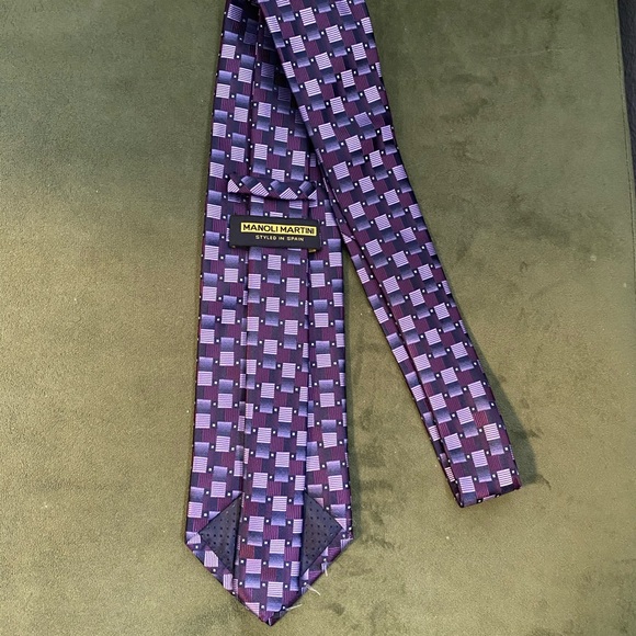 Manoli Martini TIE Purple Grey Microfiber NWOT - Picture 2 of 5